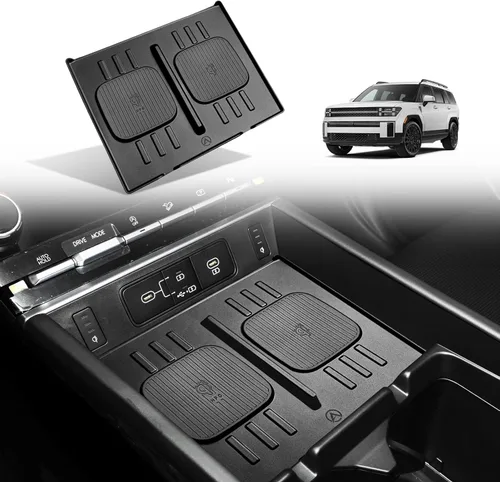 Vista 9 de Muslogy Compatible con Honda Pilot 2023-2025/2026 Passport Accesorios de Consola Central Cargador Inalámbrico Alfombrilla Protectora Insertos