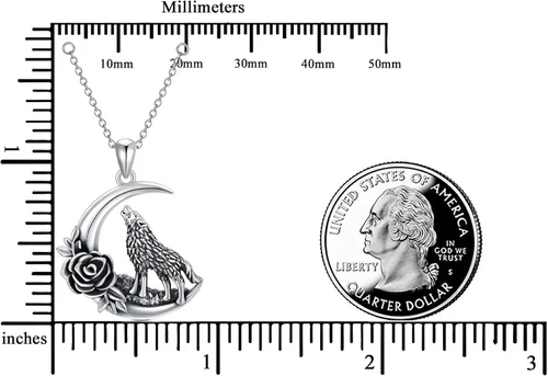 Vista 6 de Dorunmo Rabbit BunnyButterflyMonkeyOwlWolfFairyPawRose Pendant Necklace 925 Sterling Sliver Animal Jewelry Gift for Women Girls Friend