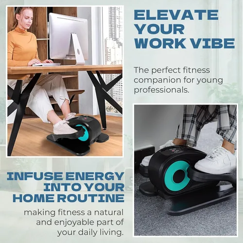 Vista 5 de Under Desk Elliptical Machine, Portable Elliptical Ellipse Leg Exerciser for Seniors Quiet Electric Foot Pedal Exerciser for Home with Remote Control
