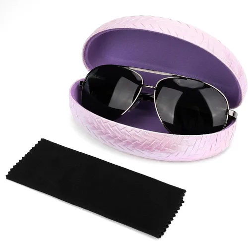 Vista 2 de Linkidea Funda de lentes de sol de gran tamaño, funda de montura grande para lentes de sol, bolsa de viaje compatible con Rayban Square ShapeAviator