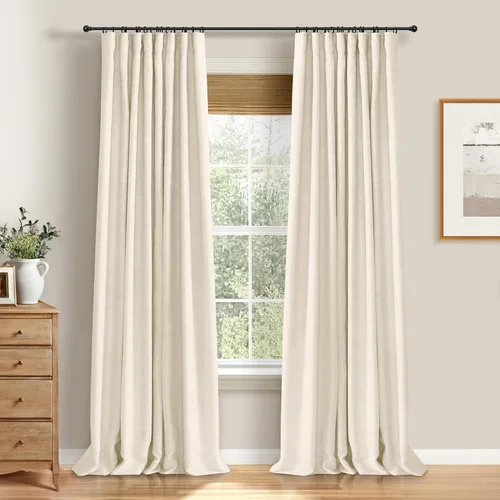 Vista 9 de 100% Blackout Shield Cortinas opacas completas para dormitorio de 63 pulgadas de largo, juego de 2 paneles, anillos de clip/bolsillo para barra
