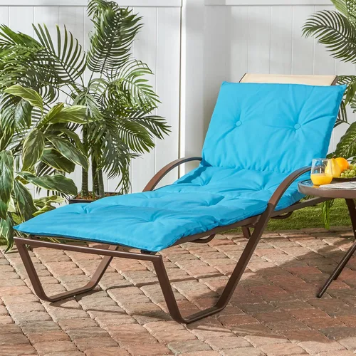 Vista 3 de Greendale Home Fashions Cojín de tumbona ligero para exteriores de 72" x 25", ártico