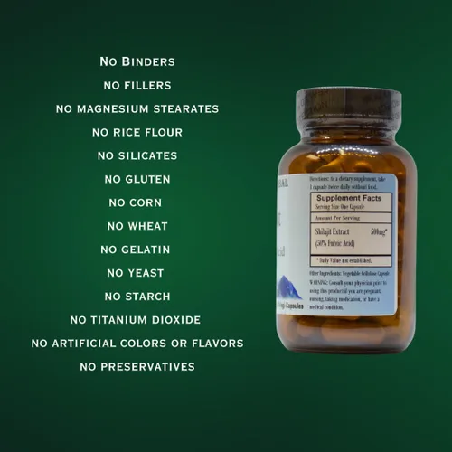 Vista 5 de Barlowe's Herbal Elixirs Extracto de ácido fúlvico Shilajit 50% ácido fúlvico 500 mg 60 cápsulas vegetales
