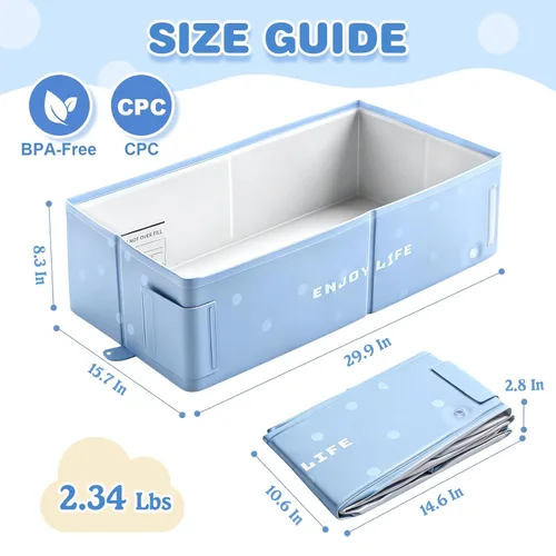 Vista 2 de Bañera para niños pequeños para ducha, bañera plegable para bebé, bañera portátil para niños y bañera plegable para niños pequeños de 1 a 8 años