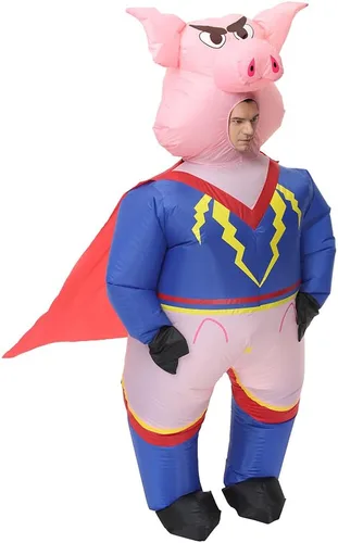 Vista 3 de RHYTHMARTS Inflatable Pig Costume Adult Blow up Pig Costumes Fancy Dress for Adult Halloween Christmas
