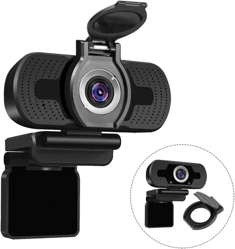 Vista 7 de Cámara web con micrófono con cubierta de privacidad, cámara web Full HD 1080P con amplia visión para transmisión en vivo, PC portátil de escritorio