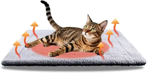 Vista 12 de AIO Almohadilla de cama autocalentable para gatos, almohadilla térmica avanzada extra cálida para mascotas de interior y exterior con funda
