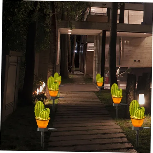 Vista 9 de DOITOOL Luces de paisaje de energía solar, paquete de 2 luces de jardín de cactus, impermeables, paisaje al aire libre