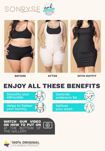 Vista 5 de Sonryse Fajas Colombianas Reductoras y Moldeadoras Postparto Cesarea Shapewear Bodysuit