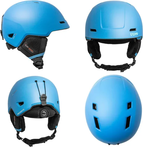 Vista 2 de STOMP Casco deportivo de esquí y snowboard para hombres y mujeres con forro extraíble y lavable y almohadillas para los oídos, certificado CE y ASTM