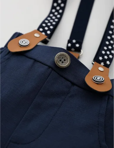 Vista 32 de Conjunto de chaleco para bebés y niños pequeños, camisa corta con corbatín y pantalones, trajes elegantes