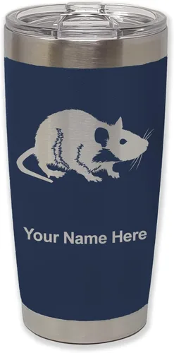 Vista 21 de LaserGram Vaso aislado al vacío de 20 onzas, rata, grabado personalizado incluido (negro)
