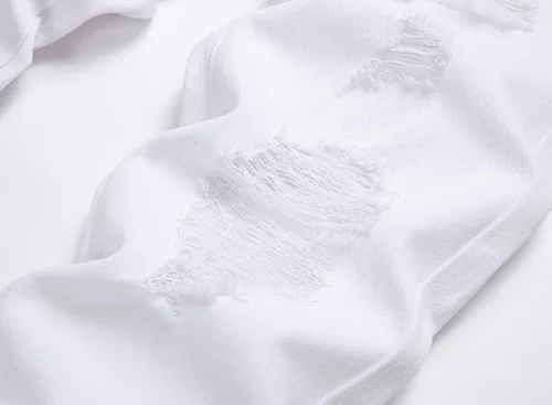Vista 4 de OIIIO Pantalón vaquero de pierna recta rasgados para hombre