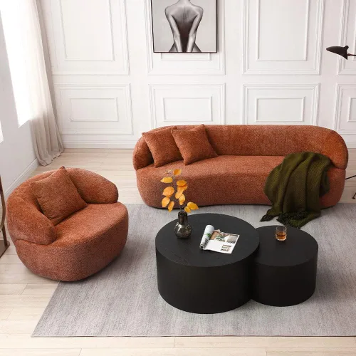 Vista 12 de WILLIAMSPACE Sofá curvado de 101 pulgadas, moderno sofá boucle tapizado de gran tamaño con 4 almohadas, sofá de peluche de 4 asientos para sala