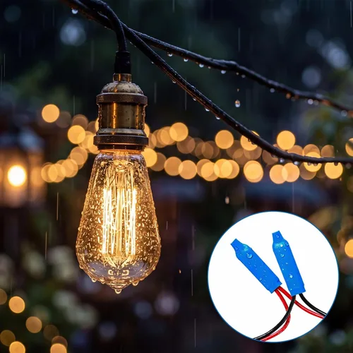 Vista 5 de 300 conectores de cable de bajo voltaje, conectores de empalme de alambre impermeables rellenos de gel Wet B, terminales de crimpado para alarma