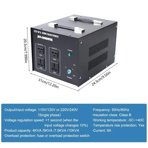 Vista 9 de Transformador Convertidor de Voltaje de 10000W Paso Arriba/Abajo 110V/220V Convertidor de Voltaje USB Transformador Convertidor de Potencia