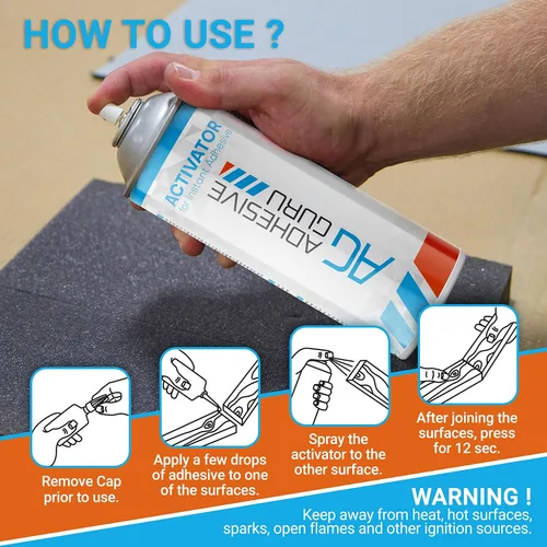 Vista 6 de Adhesive Guru CA Glue Accelerator Spray (2 x 6.75 onzas líquidas) Activador de aerosol para súper pegamentos – No es un pegamento por sí mismo