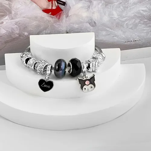Vista 7 de UFOOCUSS Pulseras de gatito y gato para mujer, chapado en oro de 18 quilates, ajustable, regalo para niñas