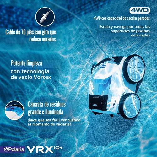 Vista 4 de Polaris VRXIQ+ - Limpiador robótico inteligente para piscinas con control iAquaLink Cable extralargo de 70 pies con giro que reduce los enredos