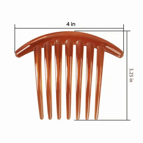 Vista 2 de 24 piezas de 7 dientes de giro francés peine de plástico para el cabello para el cabello de las mujeres y las niñas (negro y marrón)