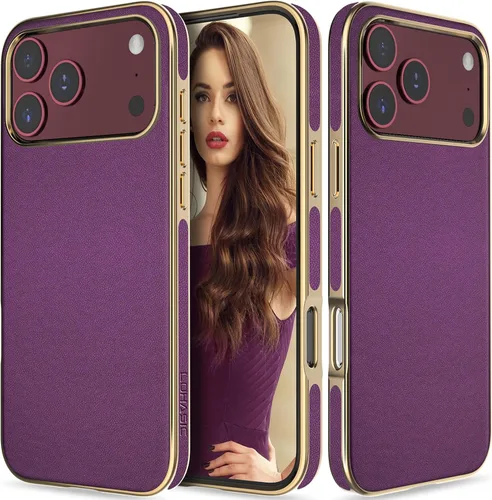 Vista 33 de LOHASIC Funda de piel diseñada para iPhone 13, negocios de lujo, oro negro