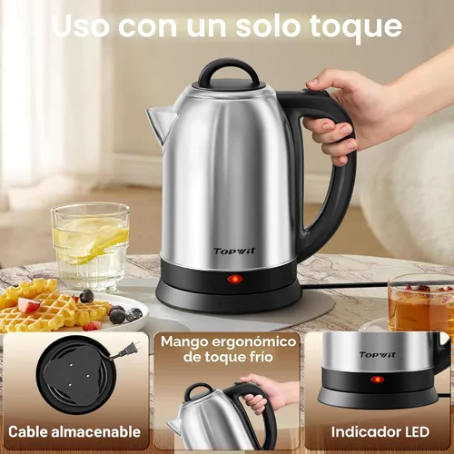 Vista 7 de Topwit - Hervidor eléctrico grande de 2,5 L, hervidor eléctrico de acero inoxidable