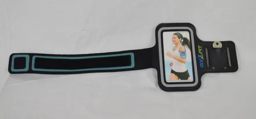 Vista 3 de Mixxfit - Funda ajustable para brazalete, color negro, compatible con Android Google y iPhone de 6.5 x 4 pulgadas