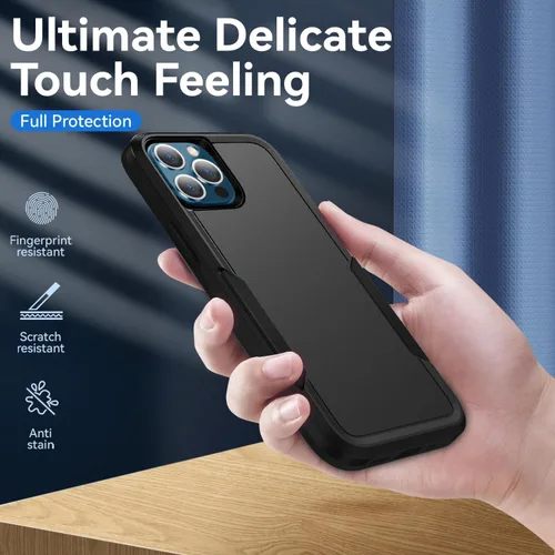 Vista 6 de Funda para iPhone 12 Pro Max, con protector de pantalla, [probada contra caídas de grado militar], resistente, resistente, a prueba de golpes