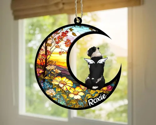 Vista 878 de LOVELYPOD Adorno de Navidad personalizado para perro Basset Hound (marrón) Basset Hound (marrón) adorno para atrapasoles de perro, razas de perros