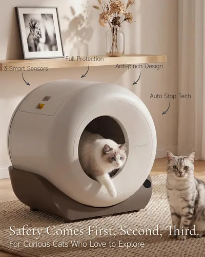 Vista 2 de Furrytail Caja de arena automática autolimpiante, caja de arena inteligente Gris