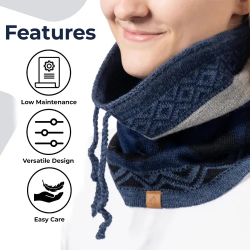 Vista 4 de Baby Alpaca Alpaca Neck Warmer, Unisex Winter Warm Hat, Multipurpose Headwear, Neck Gaiter Scarf, Soft Warm