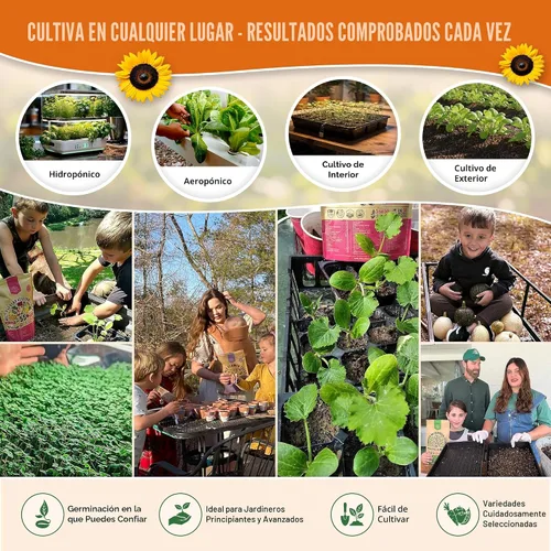 Vista 5 de Paquete de variedad de 25 semillas de vegetales y frutas de verano - más de 1,870 semillas autóctonas sin OMG para jardinería en interiores