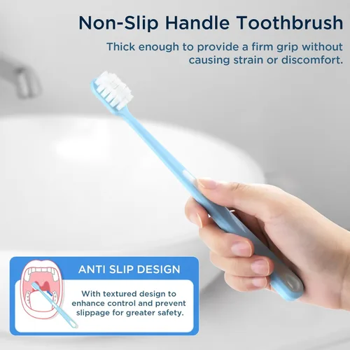 Vista 8 de Cepillo de dientes extra suave para encías sensibles, cepillo de dientes de cabeza compacta con cerdas suaves con 10000 cerdas micro nano suaves