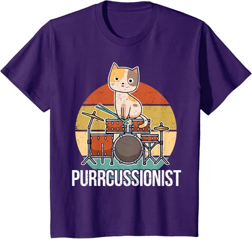 Vista 29 de Funny Percussion Drummer Drumming Drums Saying I Kitten Cat Camiseta, Negro, S