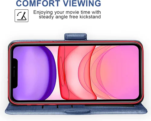 Vista 3 de Asuwish Compatible con iPhone 12 Mini 5.4 Funda tipo cartera de vidrio templado y tapa abatible, accesorios para teléfono celular, fundas