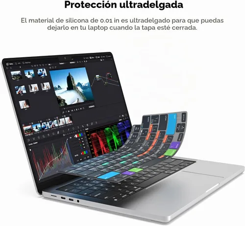 Vista 3 de JCPal Guía de Accesos Rápidos Davinci Resolve Funda para Teclado para Apple MacBook Pro de 14 Pulgadas (M1-M5) y MacBook Pro de 16 Pulgadas (M1-M4)