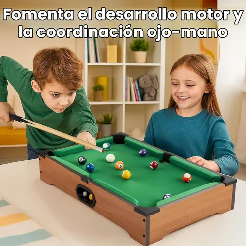 Vista 5 de Hey Play Mini mesa de billar, juego de billar portátil de mesa, 20.25 x