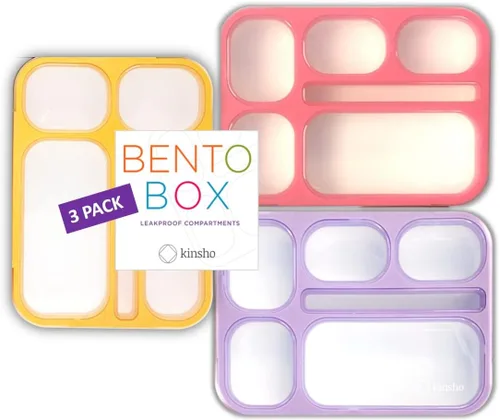 Vista 11 de Bento - Juego de Lonchera para almuerzo o refrigerio, a prueba de fugas, con recipientes, para niños y adultos, libre de BPA, apto para microondas
