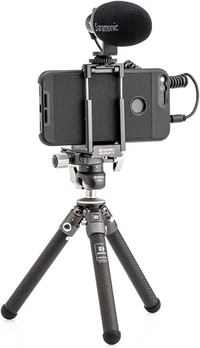 Vista 3 de Benro TablePod Pro Kit con cabeza esférica y placa de cámara ArcaSmart70 y adaptador para teléfono inteligente, trípode compacto para viajes