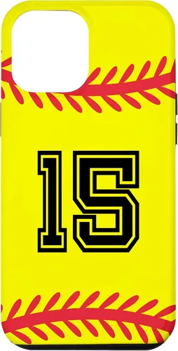 Vista 10 de Funda para iPhone 12 mini jersey de softbol número 15