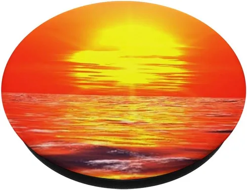 Vista 2 de Sun in the Sea Ocean Sunrise Sundown Sunset - PopSockets - Agarre y soporte para teléfonos y tabletas