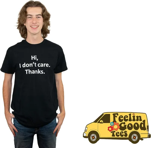 Vista 3 de Camisetas muy divertidas con gráficos sarcásticos con texto sarcástico con texto "Hi I Don't Care
