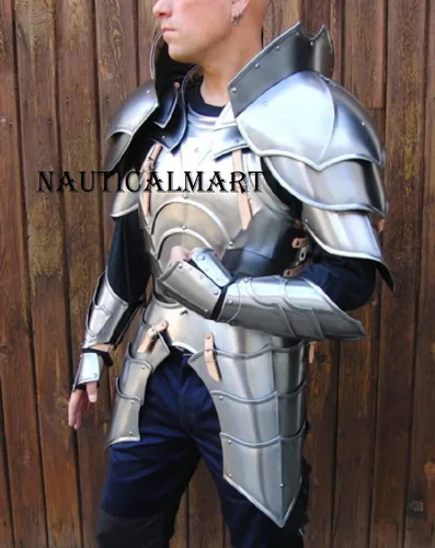 Vista 2 de NauticalMart Medieval Knight Reenactment Acero Armadura de pecho con brazo Set
