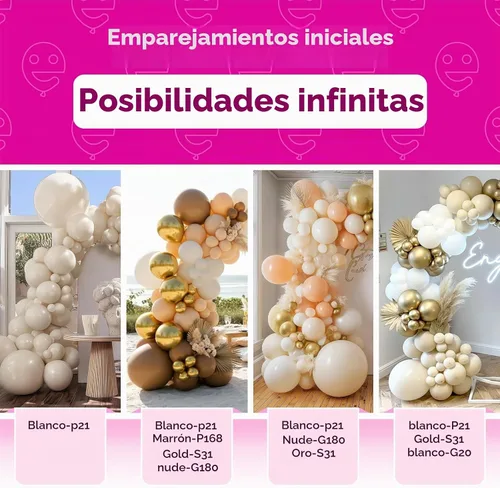 Vista 5 de Bezente Globos de látex de arena blanca para fiestas, paquete de 100