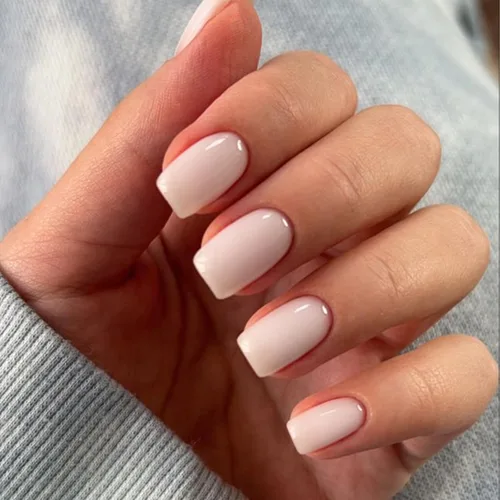 Vista 97 de Modelones Uñas postizas cuadradas cortas, color blanco y rosa, 32