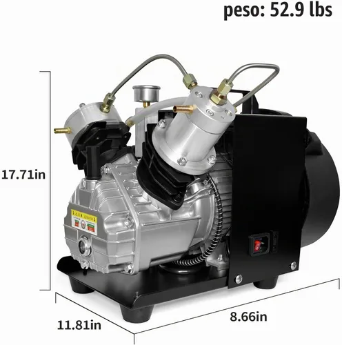 Vista 9 de TUXING 4500PSI/30Mpa PCP compresor mini cilindro doble para el tanque