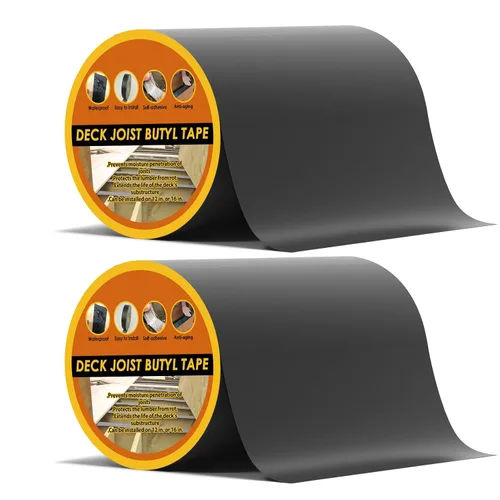 Vista 9 de Cinta de vigueta de cubierta de butilo 6" x 50' 1 paquete Cinta adhesiva impermeable intermitente, resistente a la intemperie, protege vigas