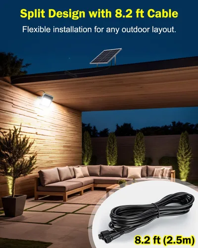 Vista 6 de Engrepo Luz solar al aire libre, 10000LM Luces Solares del atardecer al amanecer Auto On/Off Luz de inundación de seguridad alimentada por energía