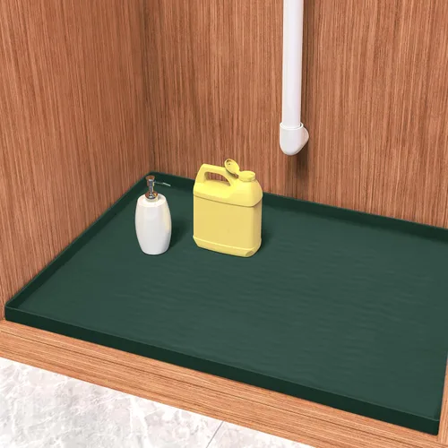 Vista 49 de URMONA - Tapete de silicona impermeable para debajo del fregadero, 16 x 10 Beige