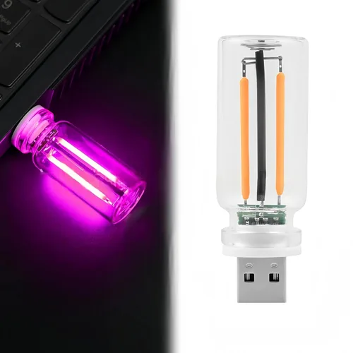 Vista 12 de Luz nocturna USB innovadora: nueva luz de ambiente táctil para cama y coche, botella de vidrio de cerámica LED – Perfecta para decoración mini Azul
